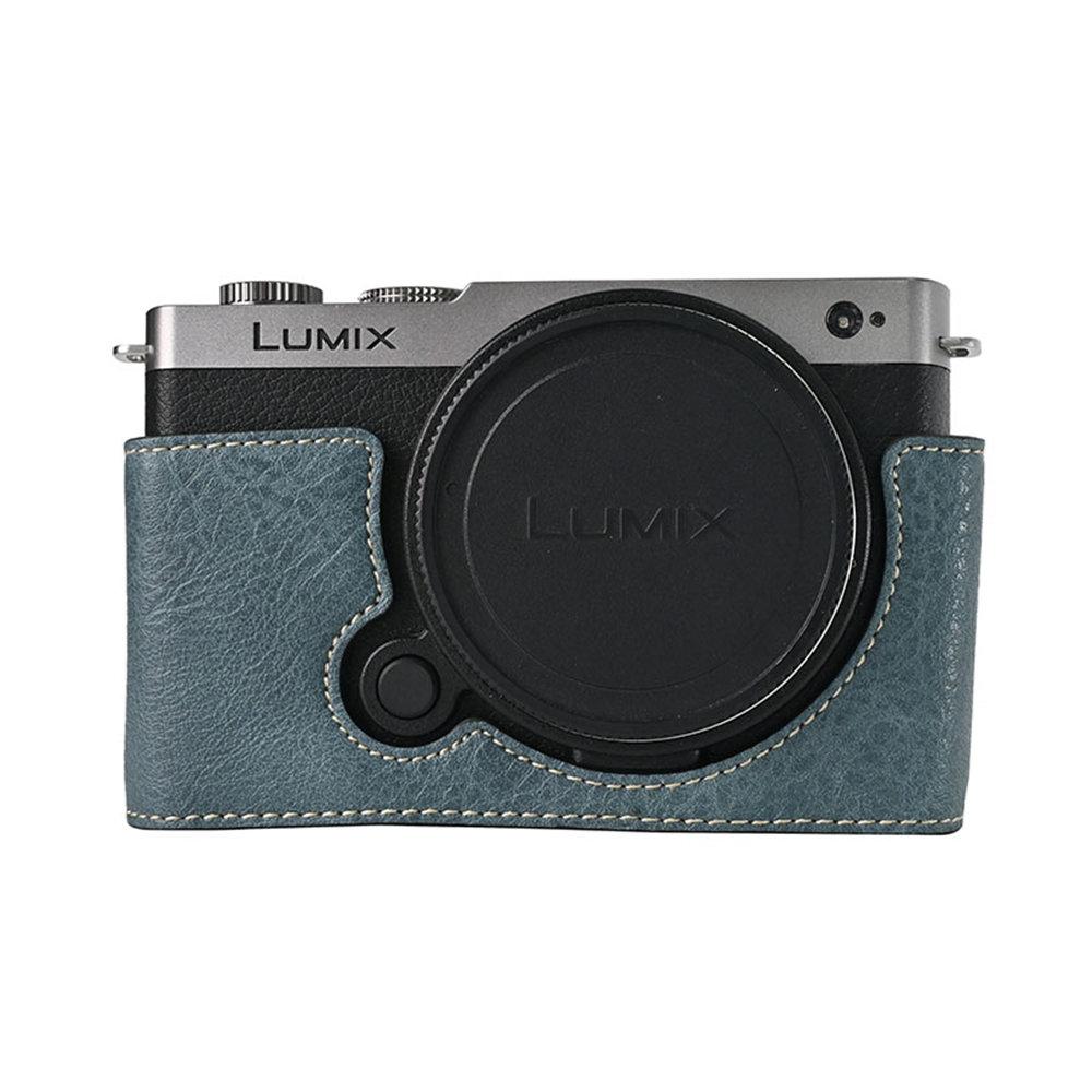 Получехол для камеры из ПУ кожи с рисунком личи для Panasonic Lumix S9 с отверстием для батареи, магнитная нижняя крышка