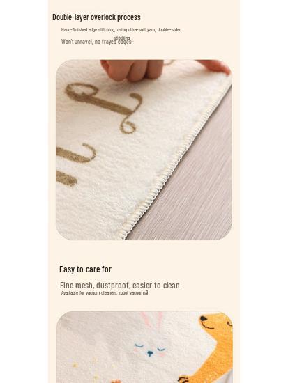 Детский мультяшный плюшевый прикроватный коврик - Искусственный кашемир, Милый и утолщенный напольный коврик для спальни девочки.