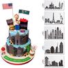 Kitchen Template Bakeware Art Cake Decorating Tool Fondant Molds Landmark Building Cake Stencil