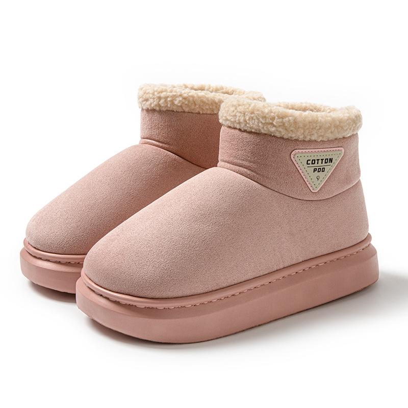 Женские зимние высокие нескользящие хлопковые ботинки на толстой подошве с плюшевой подкладкой