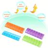7Day Pill Organizers with Labeled Compartments Monday to Sunday Color-Coded for Travel And Daily Use Featuring a Vibrant Familie