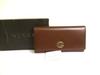 Authentic Double G Dark Brown Leather Flap Long Wallet #a775  Refurbished