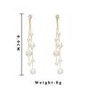 Long Earrings Elegant Pearl Tassel Earrings for Women Crystal Drop Earrings Korean Fashion Dangle Earrings Wedding Party Jewelry