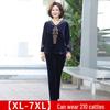 Women's Autumn Gold Velvet Suit: Fashionable, Loose-Fit Two-Piece for Middle-Aged & Elderly, Plus-Size Available.
