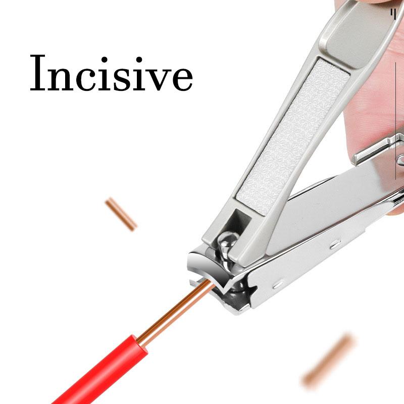 Кусачки для ногтей из нержавеющей стали, самые острые кусачки для ногтей, изогнутые края для взрослых мужчин и женщин, откидной очиститель ногтей, инструмент для дизайна ногтей