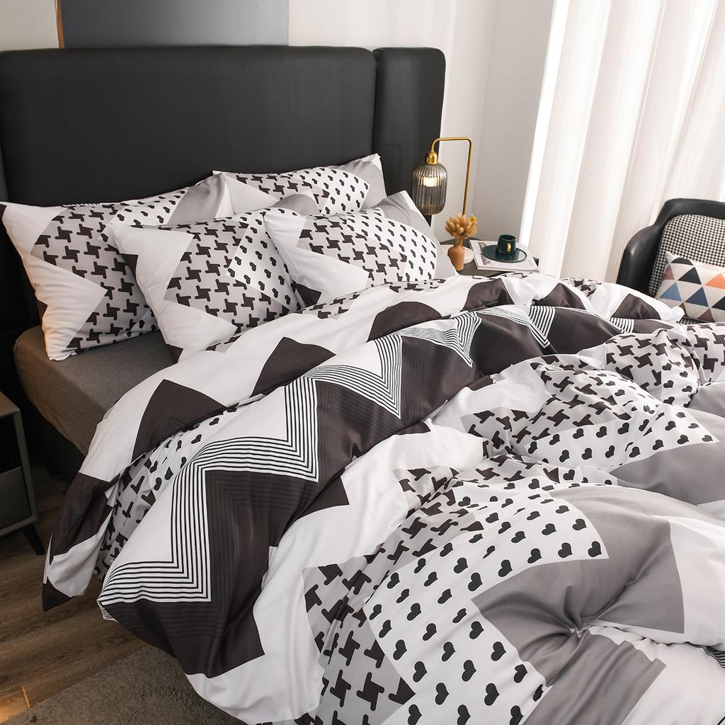 Комплект пододеяльников с волнистыми полосками, мягкий чехол для одеяла, постельное белье, пододеяльник с застежкой-молнией, 1 пододеяльник с 2 наволочками