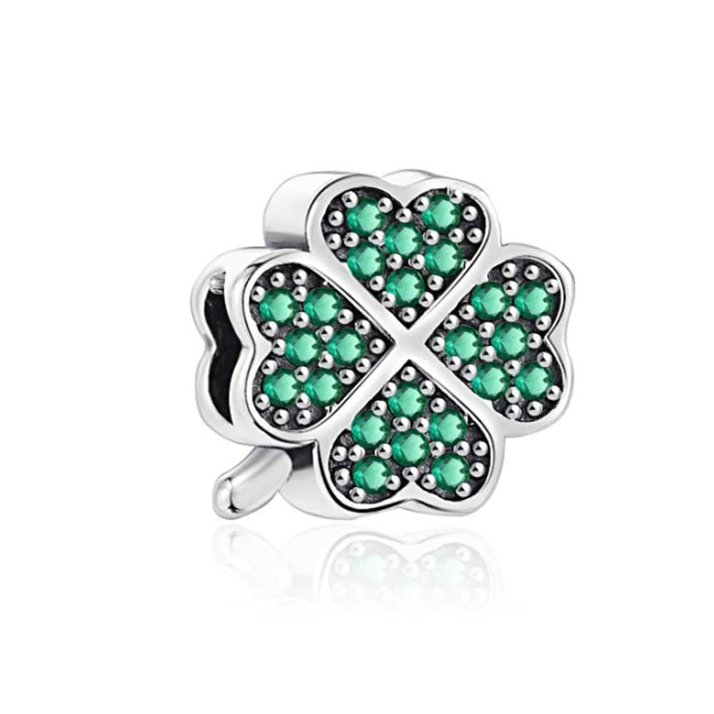 Copper Oriental Green Hollow Lucky Clover Charm Pearl Talisman Pendant Fit For Original Bracelet Necklace Diy Boutiquejewelry