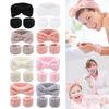Flannel Front Bow Elastic Headband Face Wash and Makeup Headband Waterproof Wrist Cover Hair Tie Headband