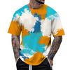 Summer Fun 3D Pattern Tie Dyeing T-shirt Color Painting 3D Printing Men's T-shirt Short Sleeve Top
