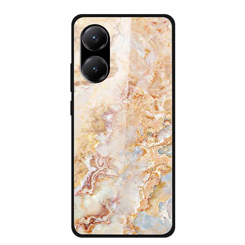 Закаленное Стекло Чехол для Poco X7 Pro Задняя Крышка ПК Жесткие Ударопрочные Чехлы для Xiaomi PocoX7 Pro Funda Мраморная Текстура Модный Coque
