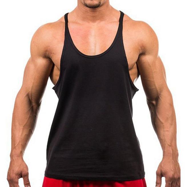 Mens Plain Cotton Training Tank Top - No Logo Gym Fitness Vest for Workout & Bodybuilding