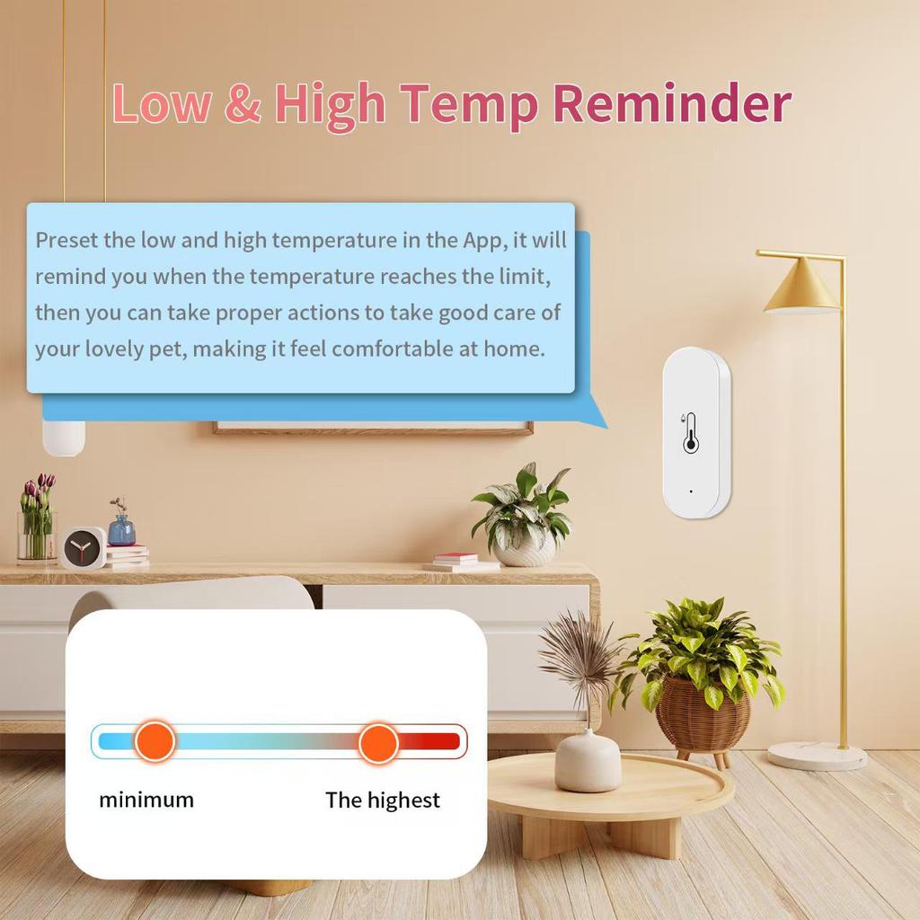 CozyLife Smart WiFi Thermo-Hygrometer: Low Power, Remote Monitoring, Alexa & Google Compatible