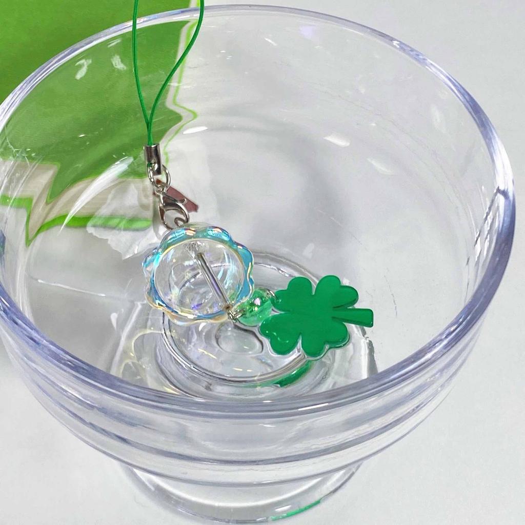 Fashionable Luck Clovers Charm Sturdy Acrylic Phone Chain Four Leaf Clovers Chimes Pendant for Mobiles Decoration