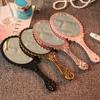 Vintage Carved Handheld Vanity Mirror Makeup Mirror Hand Mirror Handle Cosmetic