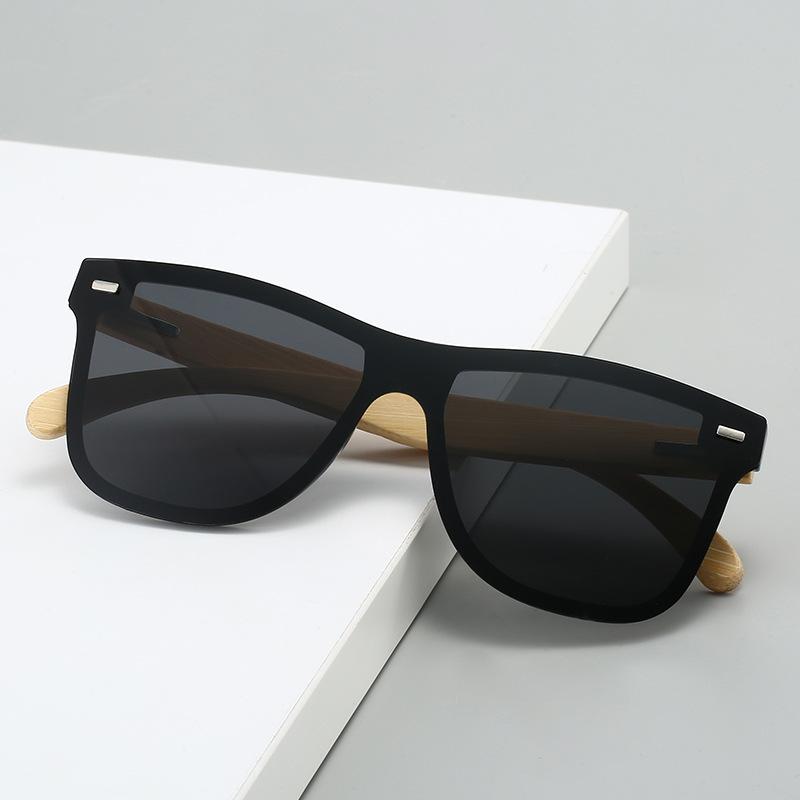 Polarized Mirror Surface Square Bamboo Sun Glasses Men Simple Colorful Brand Sunglasses Pool Party Male Eyeglasses