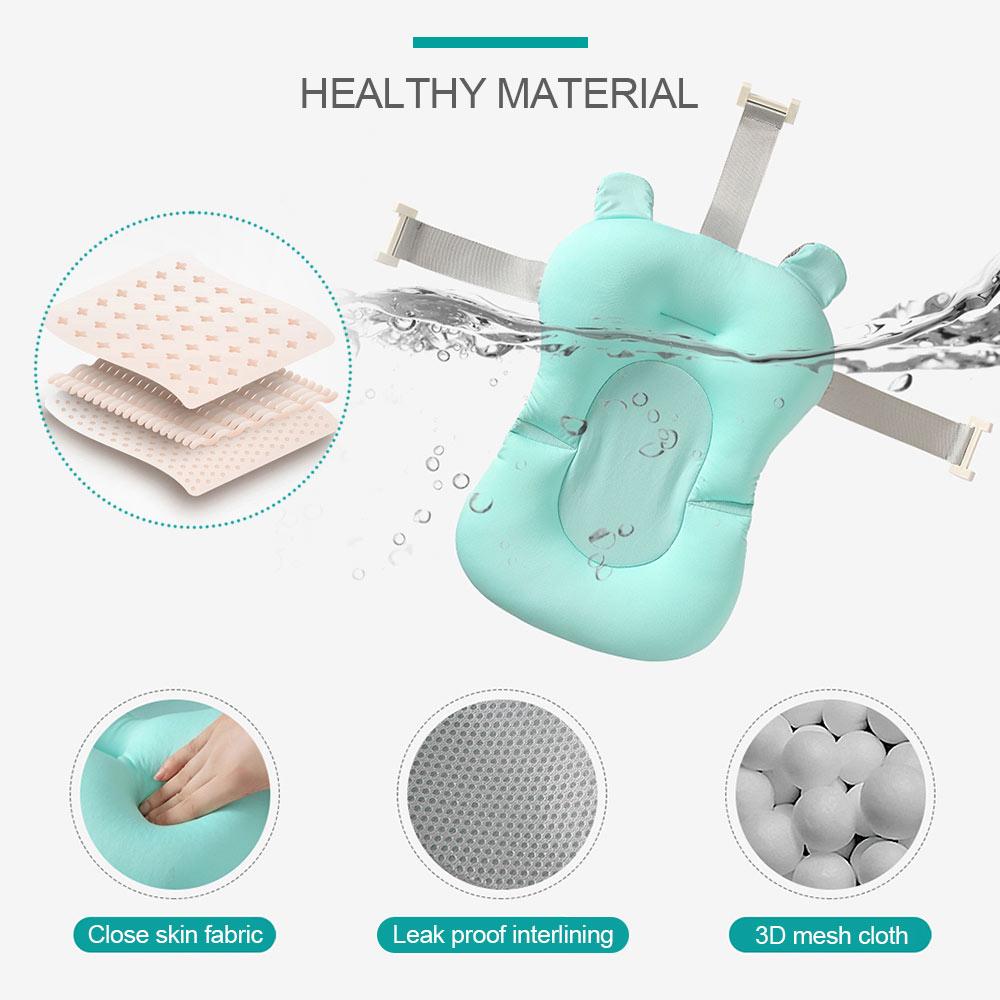 Подушка для детской ванны, противоскользящая подушка для новорожденных, складной детский коврик, сиденье для купания малышей, поддержка спины для детской ванны