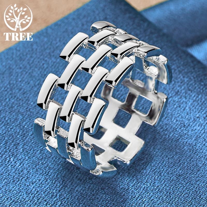 Ювелирные изделия из стерлингового серебра 925 пробы с квадратной клетчатой ​​сеткой