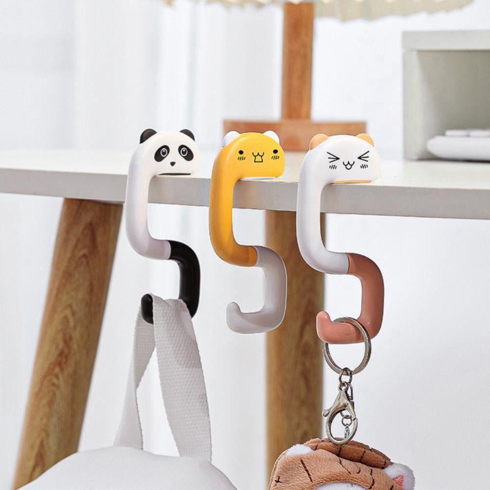 Multifunctional Plastic Cat Hanging Folding Animal Table Hook Key Holder Handbag Hanger Hook
