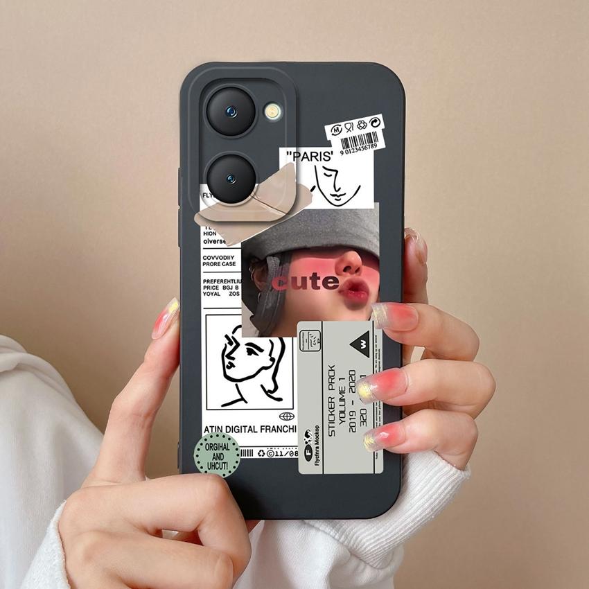 Новый чехол для Vivo iQOO U5x Z9 Lite Y400 Pro Y03t Y02t Y18i Y18t Милый чехол для телефона для девочки Защитная пленка для экрана Жидкий силикон Пылезащитный чехол для корпуса Vivo