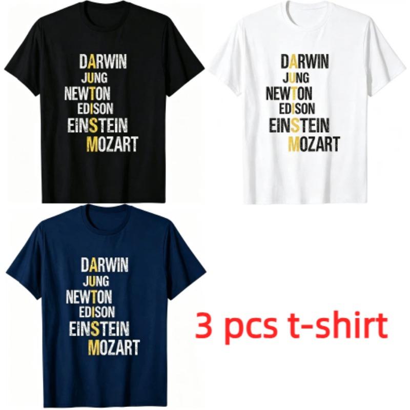 Fashion Black and White T-shirt Letters Print Men's T-Shirts Summer Fashion Street Outdoor Casual T-shirt Tops for Men's and Women's Tees Top