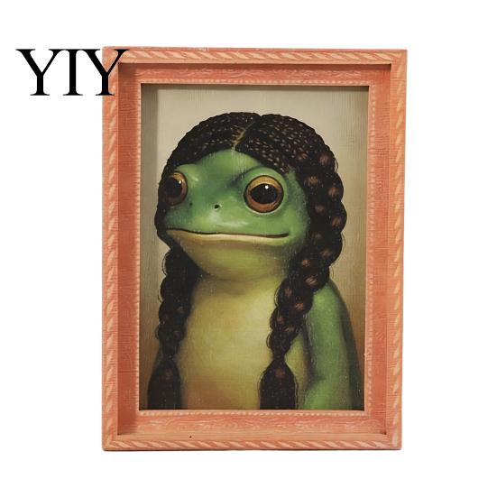 Frog Refrigerator Magnet Abstract Magnet, Framed Hairstyle Fridge Cartoon Home Kitchen Office Decoration Party Favors Decor
