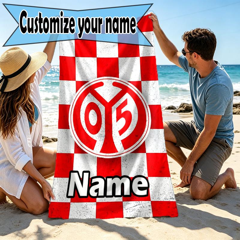 Custom Name Personalized 05 1FSV Mainz 05 Print Beach Towel, for Trip Camping Beach Party Home Decor, Birthday Gift for Family & Friends