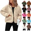 Autumn/Winter Women's Polar Fleece Coat Sports Casual Solid Sweater Jacket Warm Top 20 Colors