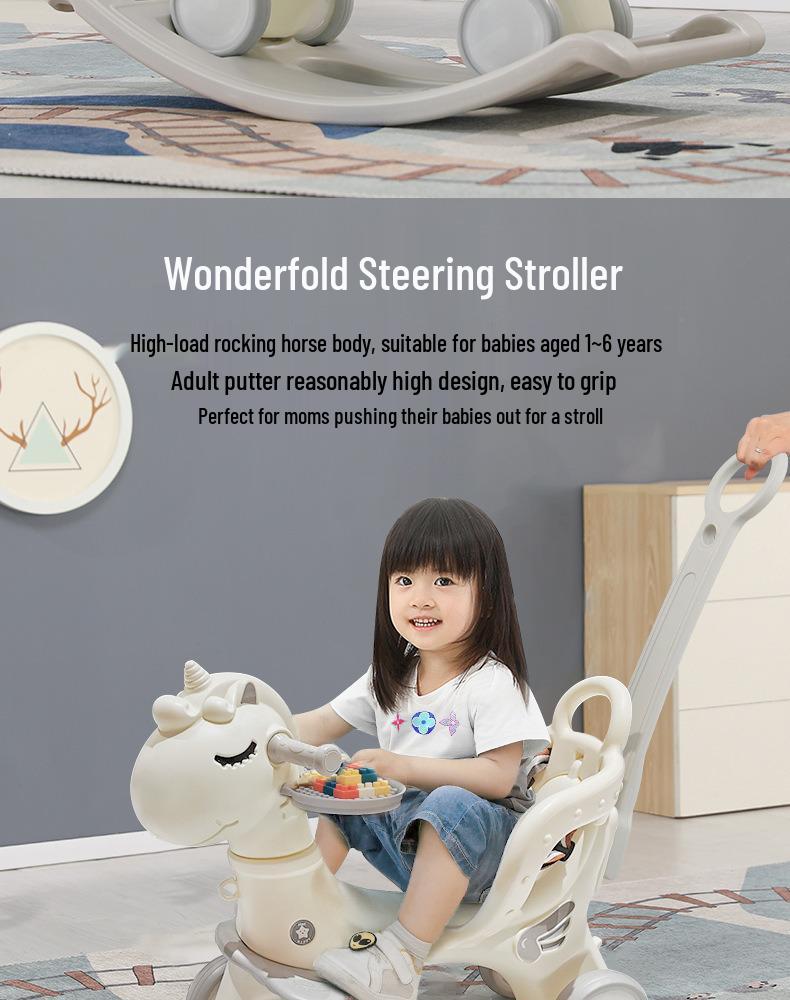 Детская деревянная качалка и прогулочная коляска 2-в-1 - Идеальный подарок на день рождения для годовалых детей