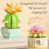 Potted Building Block Succulent Simulation Cactus Sunflower Micro Particle Building Block Toy Desktop Decoration Birthday Toy