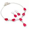 Natural Mozambique Garnet Gemstone 925 Sterling Silver Jewelry Set K6e69