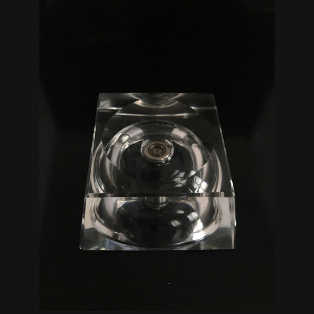 Home Decoration LED Glass Sphere Holder Multi Color Changing Decorative Crystal Ball Stand Square Round Groove