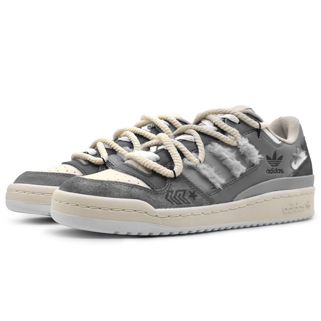 adidas Оригинальные низкие кеды FORUM для скейтбординга, унисекс, серые, ID7995(Команда142-)