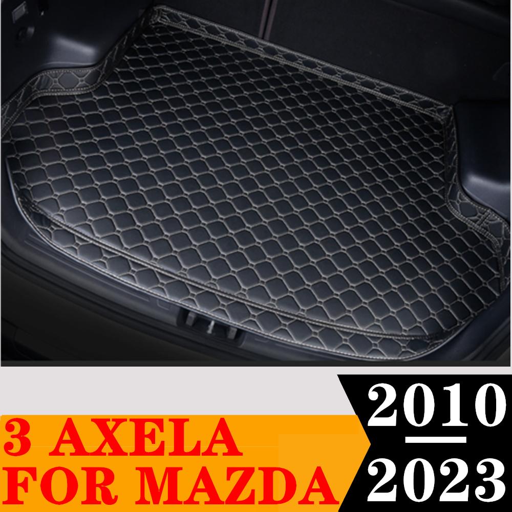 Sinjayer Bagasi mobil tikar Tahan Air AUTO Tail Boot karpet sisi tinggi kargo karpet Pad Liner cocok untuk Mazda 3 Axela 2010