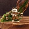 Забавный Кот Латунь Маленькая Фигурка Домашний Офис Настольный Котенок Фигурки Ручной Работы Настольная Медная Скульптура Животного Украшение Поделки