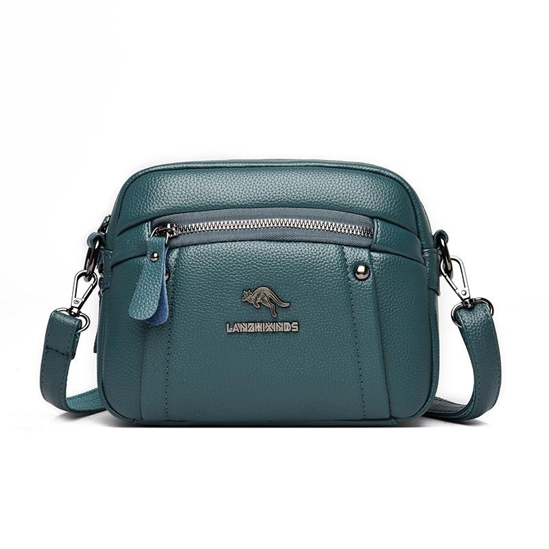 New Women's Bags Small Round Bags, Korean Style Fashion Crossbody Bags Soft Leather Middle-aged Women's Mother's Bags Trendy