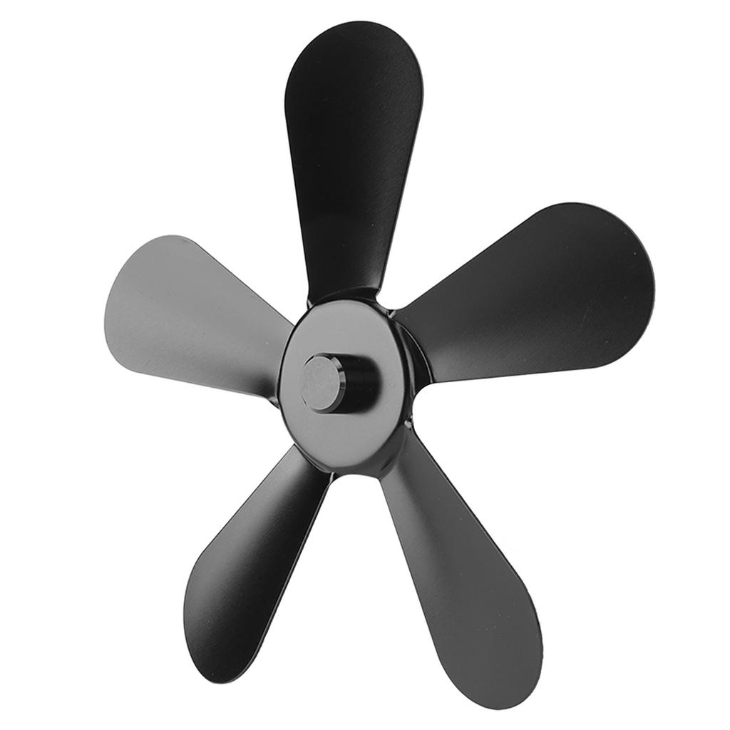 5 лопастей вентилятора для печи, лопасть из алюминиевого сплава, работающая от тепла, запасная лопасть для вентилятора камина, черная