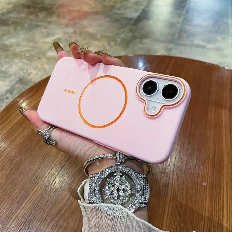 Роскошный матовый чехол из твердого ПК для iPhone 16 Pro Max 14 15 Plus 12 13 15 pro max, магнитный чехол-накладка для беспроводной зарядки