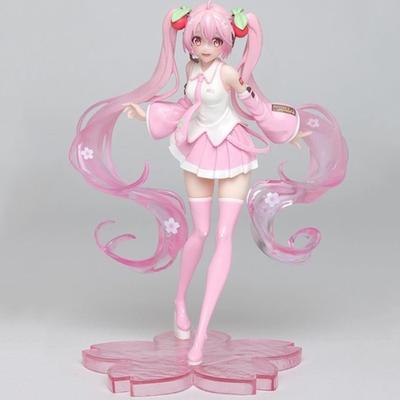Кукла высокого качества из аниме Pink Sakura Miku на подставке