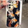 For Samsung Galaxy S25 Edge S24 S23 S22 S21 S20 FE Plus 5G Ultra Koi Goldfish Sparkle Black Glossy Women Girls Bumper Phone Case