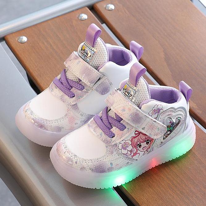 LED Lights Sports Shoes for Girls Children Fashion Kids Soft Casual Shoes