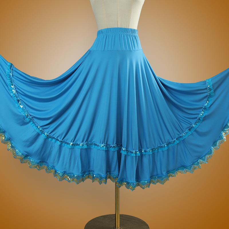 Square Dance Stage Costume: High Waist Ethnic Swing Skirt for Women (Adult, Spring/Summer)