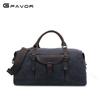 Vintage Travel Duffel Bag - Large Capacity Waxed Canvas Bag with Crazy Horse Leather, Men's Short Trip Outdoor Luggage Bag T0025#