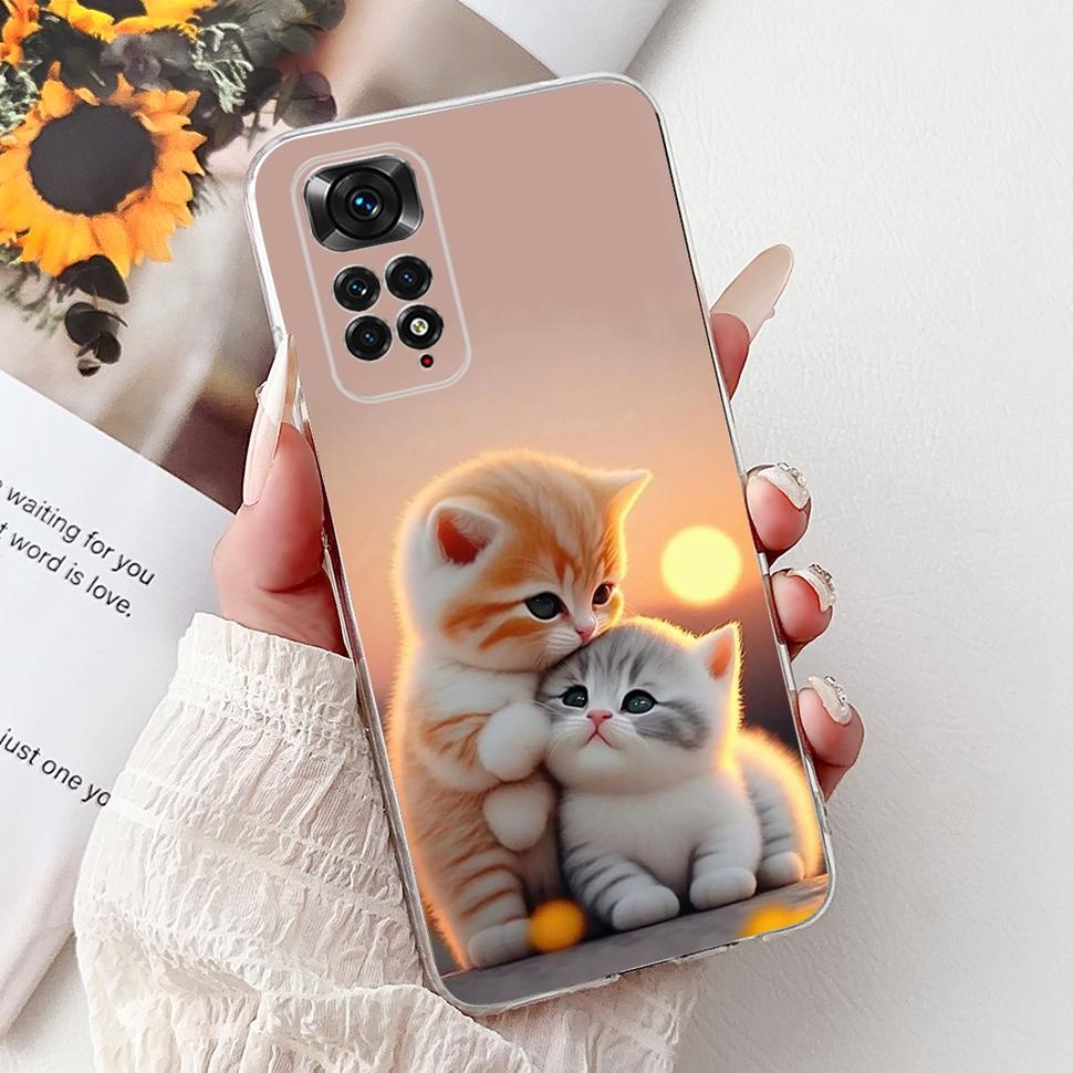 Милый Мультяшный Кот Чехол Для Xiaomi Redmi Note 11 Чехол Силиконовый Мягкий ТПУ Fundas Задняя Крышка Телефона Для Redmi Note 11 S 11S Coque