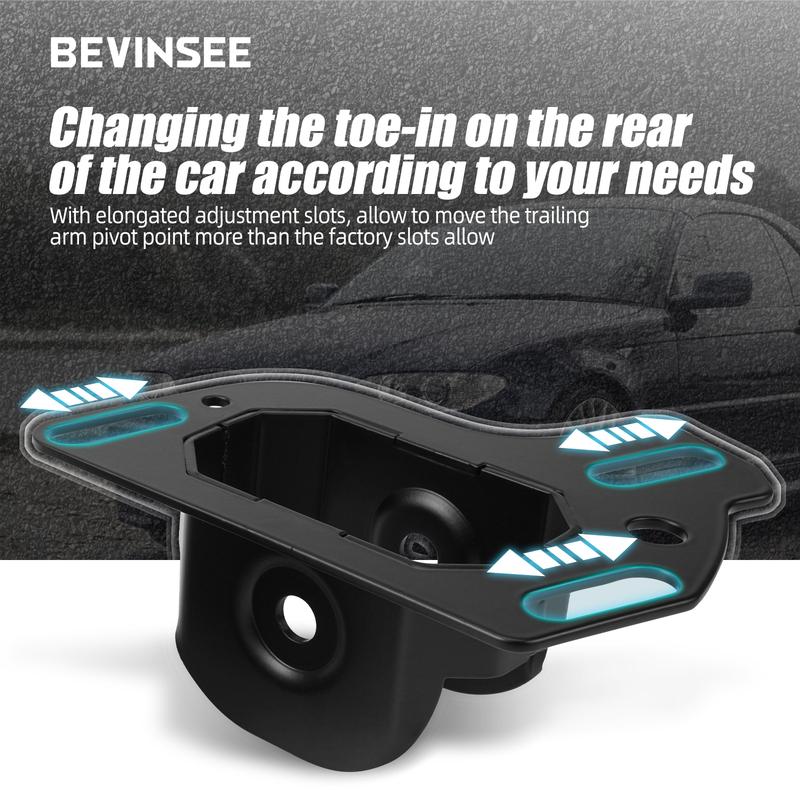 BEVINSEE Adjustable Rear Toe Brackets Set Drift for BMW E46 E36 Z4 E85/E86 E89, Replace for 33303411877,33303411878,33301096602
