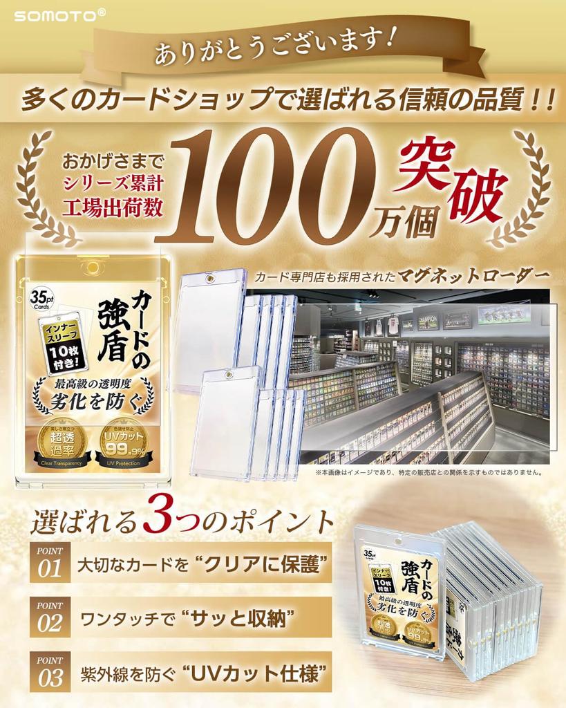 SOMOTO Магнитный Загрузчик Карт Прочная Защита Карт и Предотвращает Карту Включает Внутренний УФ 35PT Защитный Дисплей для Карт Подходит для Карт Толщиной Примерно 1 мм Магнитный