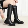 High Boots Female Genuine Leather  Winter Wool Warm Women's Long Boots Large Size Riding Boots Women