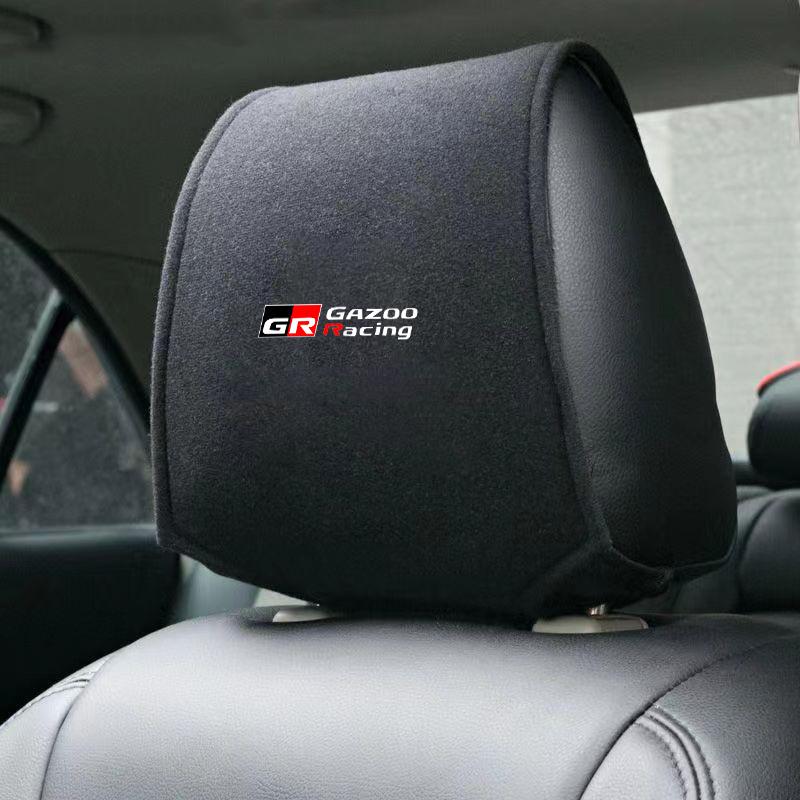 Car Headrest Protector Case Car Headrest Cover For Toyota GR Sport Gazoo Racing Yaris 86 Corolla Hilux Supra C-HR Accessories
