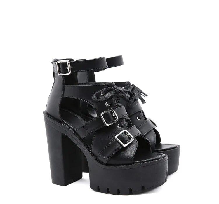 Женские туфли на очень высоком каблуке с пружинной молнией сзади на каблуке 13 см, женские сандалии в римском стиле на толстой подошве, Lhx