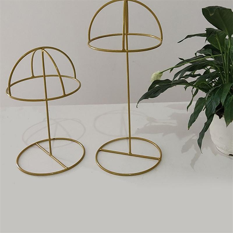 Desktop Wrought Iron Hat Rack Shopping Mall Adjustment Black, White And Gold Storage Hat Shelf