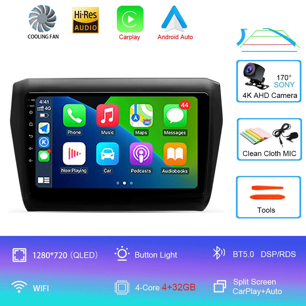 Для Suzuki Swift 2016 - 2020 Автомагнитола Android 14 Carplay Auto 2K Экран Мультимедийный плеер Авторадио GPS Стерео 2din Головное устройство